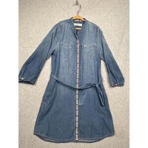 Abercrombie Girls Denim Embroidered Shirt Dress 11/12 Casual Boho Chic